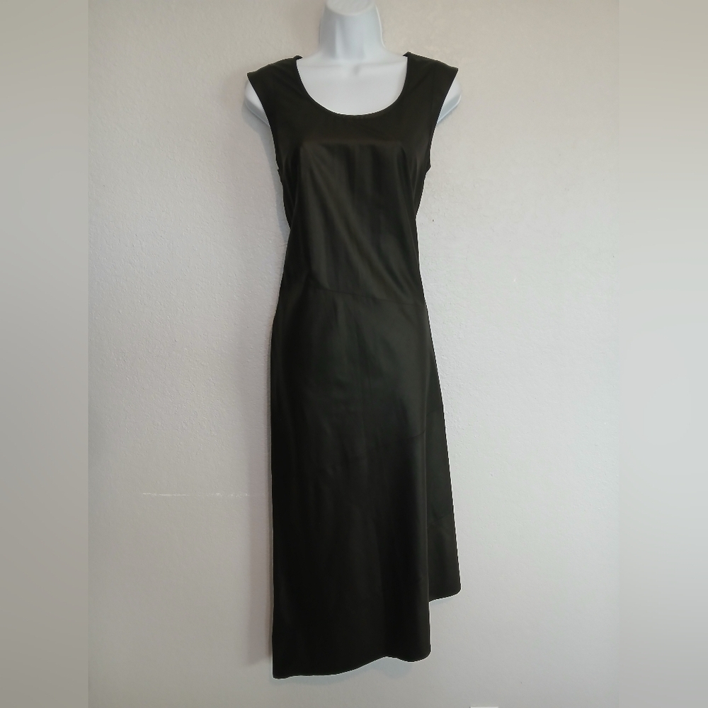 Barbara Bui Paris 100% Silk Asymmetrical Black Midi Maxi Dress